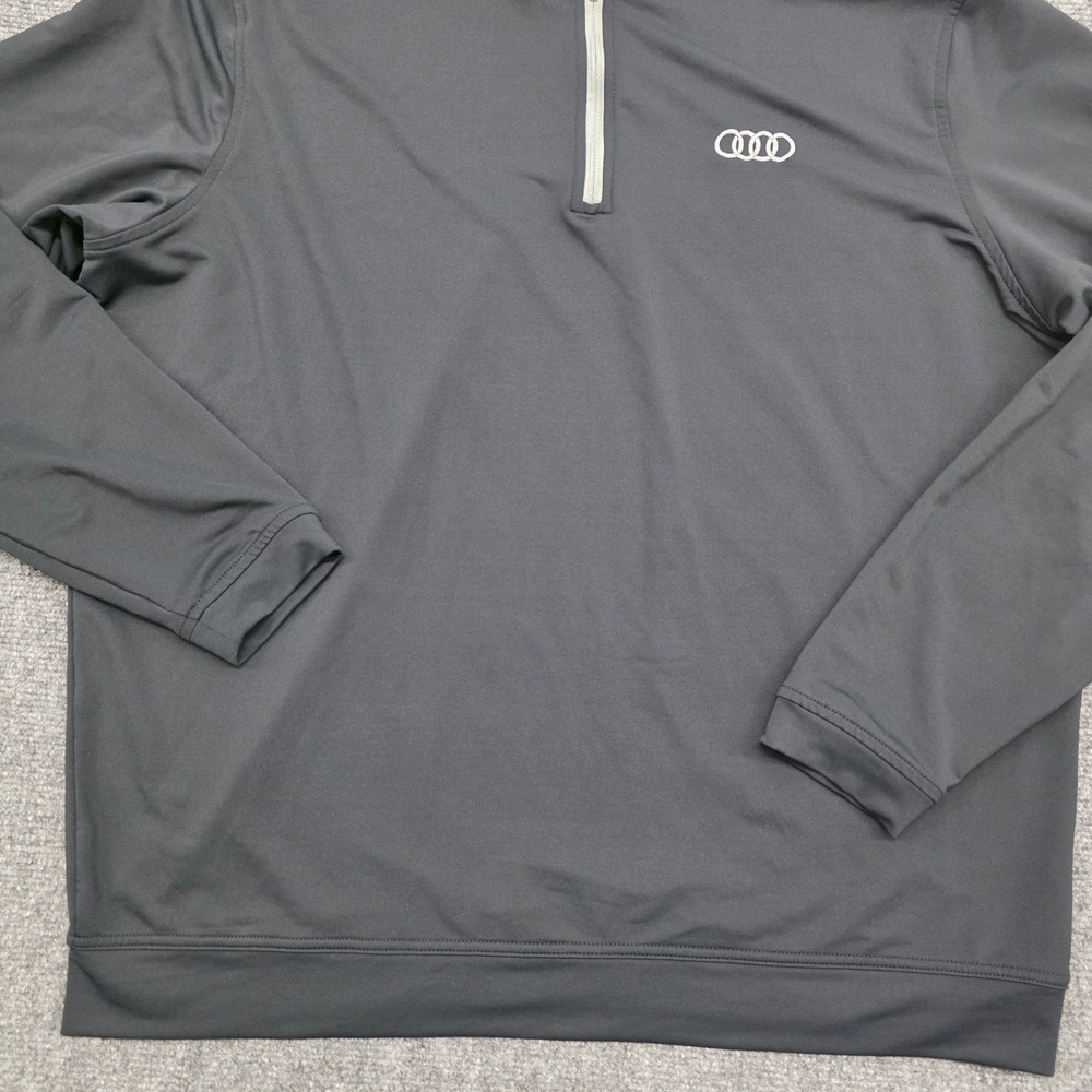 Peter Millar Audi Quarter Zip Pullover Mens XL Black Performance Golf Sweater - Picture 5 of 15